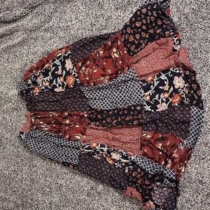 Floral patchwork maxi skirt